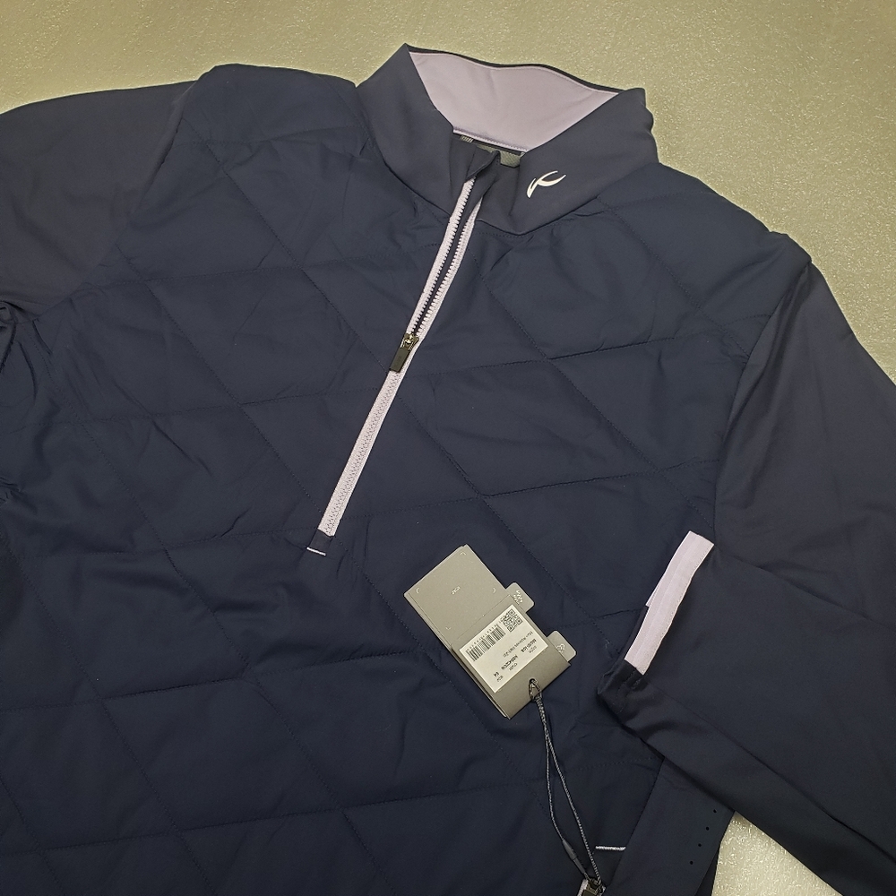 NWT KJUS Men's 54 XL Release 1/2 Zip Pullover Atlanta Blue Golf Performance Note